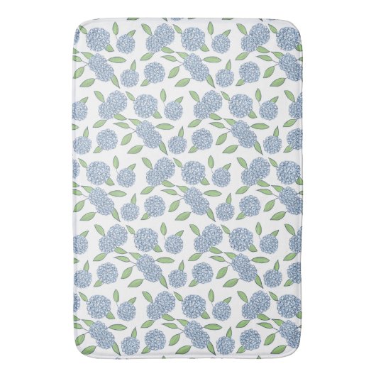 Blue Hydrangeas Preppy Coastal New England Badematte (Vorderseite Vertikal)