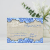 Blue Hydrangeas Response Card RSVP Karte (Stehend Vorderseite)