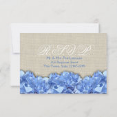 Blue Hydrangeas Response Card RSVP Karte (Rückseite)