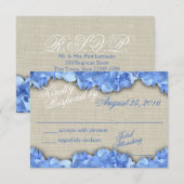 Blue Hydrangeas Response Card RSVP Karte (Vorne/Hinten)