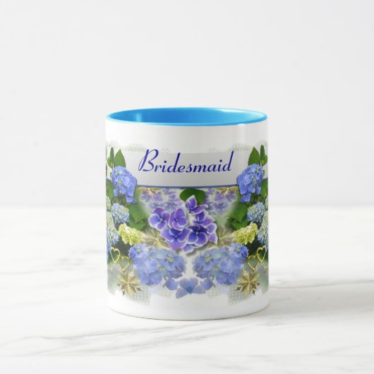 BLUE HYDRANGEAS ~ Ringer-Tasse Tasse (Zentrum)