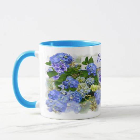 BLUE HYDRANGEAS ~ Ringer-Tasse Tasse (Links)