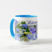 BLUE HYDRANGEAS ~ Ringer-Tasse Tasse (Vorderseite Links)