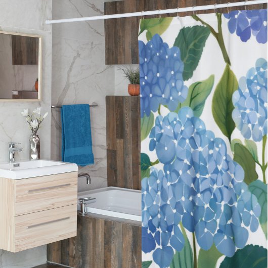 Blue Hydrangeas | Schöne Wasserfarbe Duschvorhang