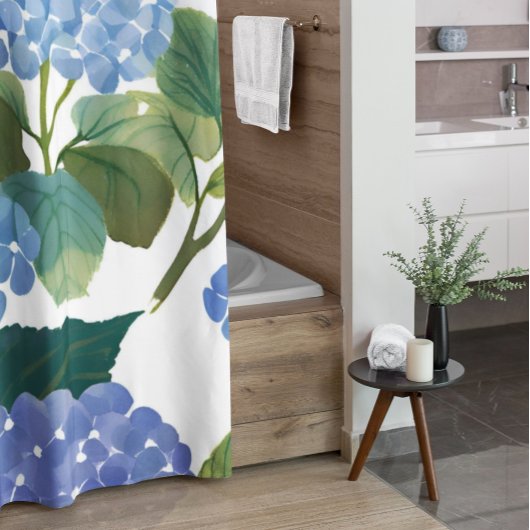 Blue Hydrangeas | Schöne Wasserfarbe Duschvorhang