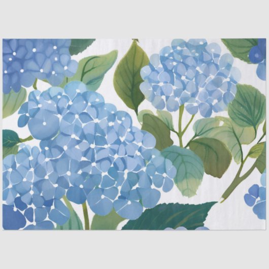 Blue Hydrangeas | Schöner Blumengarten Seidenpapier (Vorderseite)