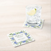 Blue Hydrangeas Script Probe Dinner Rechteckiger Pappuntersetzer (Vor Ort)