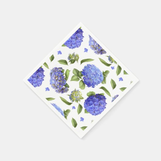Blue Hydrangeas Serviette (Ecke)