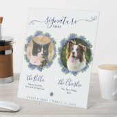 Blue Hydrangeas Signature Drink Sign Wedgetier Sockelschild (In Situ)