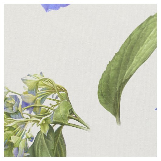 Blue Hydrangeas Stoff (Nahaufnahme)