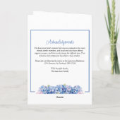 Blue Hydrangeas Summer Flowers Funeral Folded Programm (Rückseite)