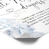 Blue Hydrangeas Tee Party Baby Spate night diapers Poster (Ecke)