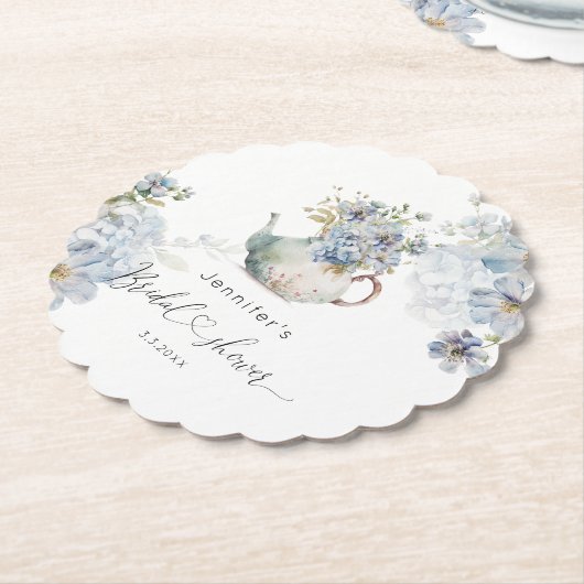 Blue Hydrangeas Tee Party Brautparty Untersetzer (angewinkelt)