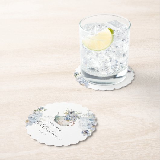 Blue Hydrangeas Tee Party Brautparty Untersetzer (Vor Ort)