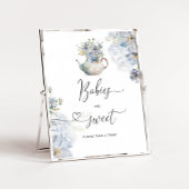 Blue Hydrangeas Teekanne Babys sind süß Poster