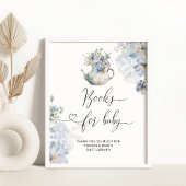 Blue Hydrangeas Teekanne Bücher für Babyposter Poster