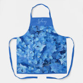 Blue Hydrangeas überall in Print-Schürze mit Namen Schürze (Vorderseite)