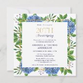 Blue Hydrangeas Überraschung 20. Hochzeitstag Einladung (Vorderseite)
