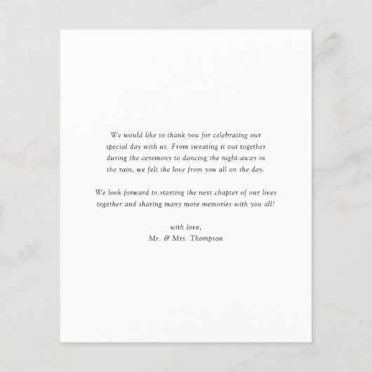 Blue Hydrangeas und Elfenbein Rose Danke, Card (Rückseite)