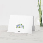 Blue Hydrangeas und Elfenbein-Rose Hochzeiten Dankeskarte (Rückseite)