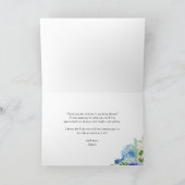 Blue Hydrangeas und Elfenbein-Rose Hochzeiten Dankeskarte (Innenseite)