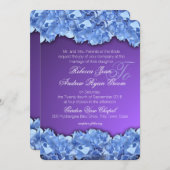 Blue Hydrangeas und Lavender Lila Einladung (Vorne/Hinten)