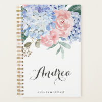 Blue Hydrangeas und Pink Roses Script