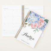 Blue Hydrangeas und Pink Roses Script Planer (Anzeige)