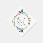 Blue Hydrangeas und Rose Gott segne Taufe Serviette (Ecke)