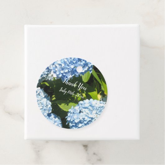 Blue Hydrangeas Vielen Dank Geschenkanhänger (Beispiel)