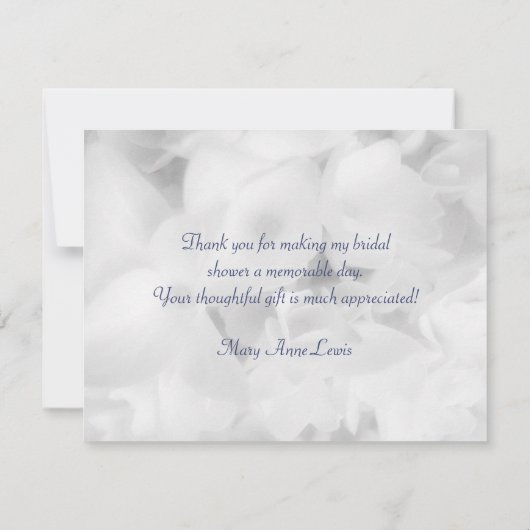 Blue Hydrangeas Vielen Dank Karten (Rückseite)