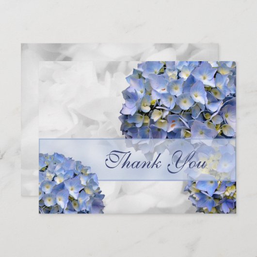 Blue Hydrangeas Vielen Dank Karten (Vorne/Hinten)