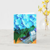 Blue Hydrangeas Vielen Dank NoteCard Karte (Gelbe Blume)