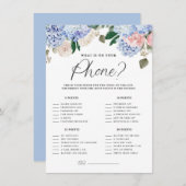 Blue Hydrangeas Was ist auf Ihrer Handyspielkarte? Begleitkarte (Vorne/Hinten)