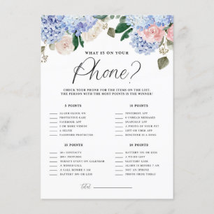 Blue Hydrangeas Was ist auf Ihrer Handyspielkarte? Begleitkarte