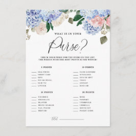 Blue Hydrangeas Was ist in Ihrer Purse Game Card? Begleitkarte
