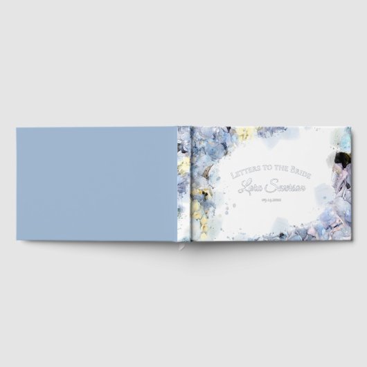 Blue Hydrangeas Wasserfarbe Buchstaben an die Brau Gästebuch (Voll)