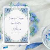 Blue Hydrangeas Watercolor Blumenzettel Save The Date