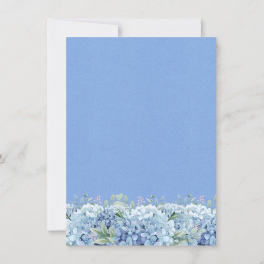 Blue Hydrangeas Watercolor Floral Danke Karte (Rückseite)