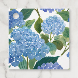 Blue Hydrangeas Watercolor Floral Geschenkanhänger
