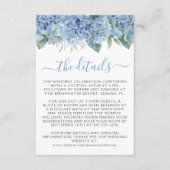 Blue Hydrangeas Watercolor Floral Wedding Begleitkarte (Vorderseite)
