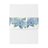 Blue Hydrangeas Watercolor Floral Wedding Einladungsbanderole (Rückseitenbeispiel)