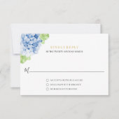 Blue Hydrangeas Watercolor Floral Wedding RSVP Karte (Vorderseite)
