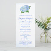 Blue Hydrangeas Watercolor Hochzeitsprogramme Programm (Stehend Vorderseite)