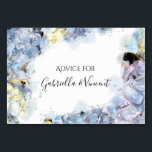 Blue Hydrangeas Watercolor Hochzeitsratgeber Karte<br><div class="desc">Lassen Sie Ihre Gäste ihre Weisheit mit dem frisch vermählten Paar mit den eleganten Blue Hydrangea Blume Watercolor Wedding Advice Cards teilen. Diese eleganten, individuell gestalteten Blumenratgeber verfügen über eine digital nahe Aquarellmalerei mit Blumenfoto von blauen Hydrangea-Blume-Blüten mit weißem Hintergrund. Perfekte Inspiration für ein sommerliches Gartengarten Party Brautparty oder Heirat...</div>