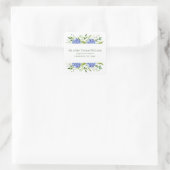 Blue Hydrangeas Wedding Address Quadratischer Aufkleber (Tasche)