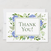 Blue Hydrangeas Wedding Dankeskarte (Vorderseite)