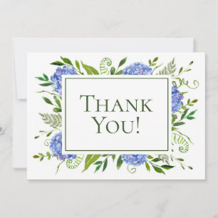 Blue Hydrangeas Wedding Dankeskarte