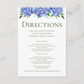 Blue Hydrangeas Wedding Directions Enclosure Card Begleitkarte (Vorderseite)