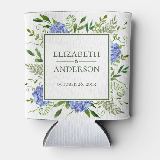 Blue Hydrangeas Wedding Dosenkühler (Vorderseite)